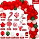 thumbnail image 2 of Kit de arco de guirnalda de globos navideños, 200 piezas, con globos de caramelo rojos y blancos de Navidad, caja de regalo, globos de estrella roja para decoraciones de fiesta, 2 of 4