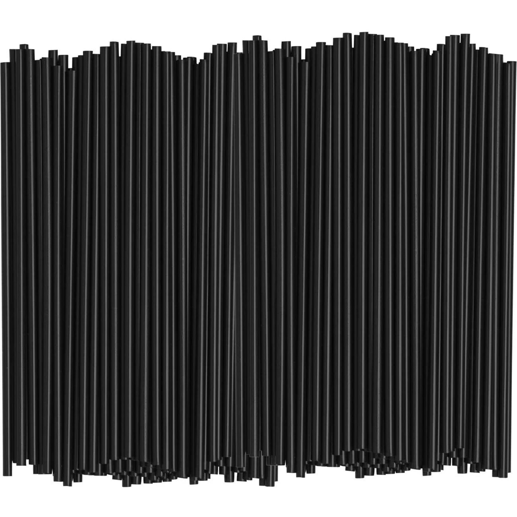 Xmhytop 1000 Unidades Popotes De Plástico Negro, 3 Mm De Diámetro, 13cm De Altura, Straws Para Bebidas Desechables Y Resistentes, Ideal Para Eventos, Restaurantes Y Uso Doméstico