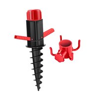 Magideal - Sombrilla De Playa Anclaje De Arena Con Gancho De Sombrilla Soporte De Base De Sombrilla De Patio Anclaje De Tornillo De Sombrilla De Césped Para Ganchos Rojos