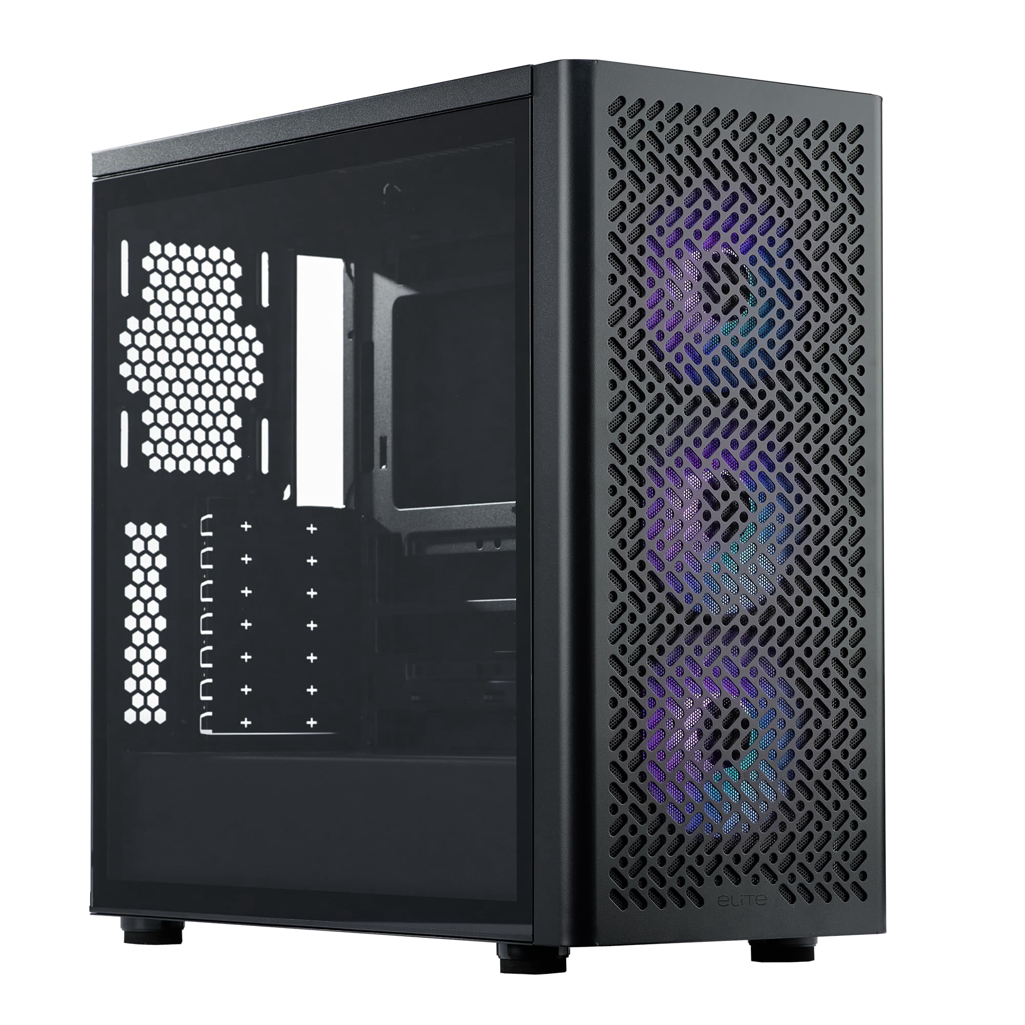 Estuche Para Pc Cooler Master Elite 502 Atx De Alto Flujo De Aire Con Vidrio Templado