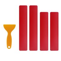 Ioensy - 4 Uds. De Protectores De Entrada Para Umbral De Puerta, Película De Placa De Desgaste Duradera 3D Para Coche, Suv, Rojo