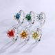 thumbnail image 5 of Anillos de Boda de Moissanita Corte Redondo de 5 Uds para Mujer Color D VVS1 Anillos de Diamante de Plata Esterlina Anillos de Compromiso de Moissanita Azul/verde/rojo con Certificado, 5 of 9