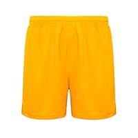 Broskis - Short Deportivo Fútbol Polyester Sin Malla Infantil Talla 14 Amarillo Sunset