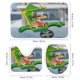 thumbnail image 3 of Hong Kong Phooey-theme 4-Piece Shower Curtain Set with Rugs, Waterproof Bathroom Decor Set Includes Bath Mat, U-Shaped Rug, Toilet Lid Cover and Curtain with Hooks, 3 of 6