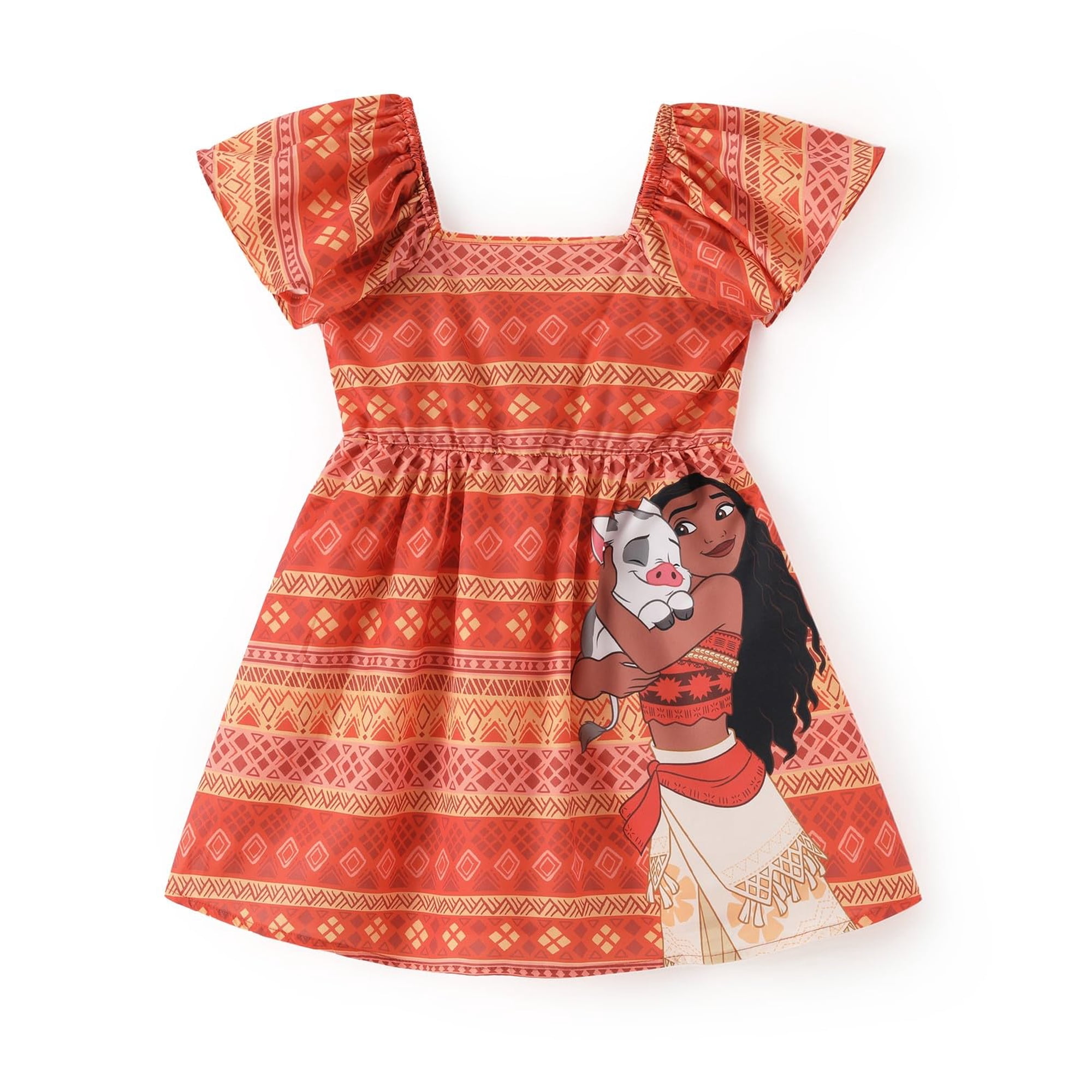 Vestido Disney Princess Moana Para Niñas De 3 A 4 Años, Color Naranja