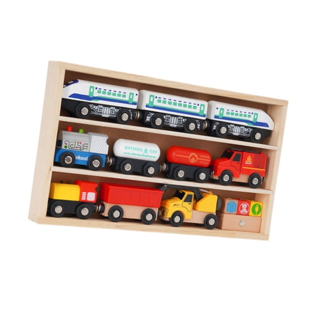 Juego de tren de madera, tren de juguete para niños, aprendizaje temprano, habilidades motoras finas, juguetes de madera, tren apilable para niños pequeños, niños y niñas. Estilo A