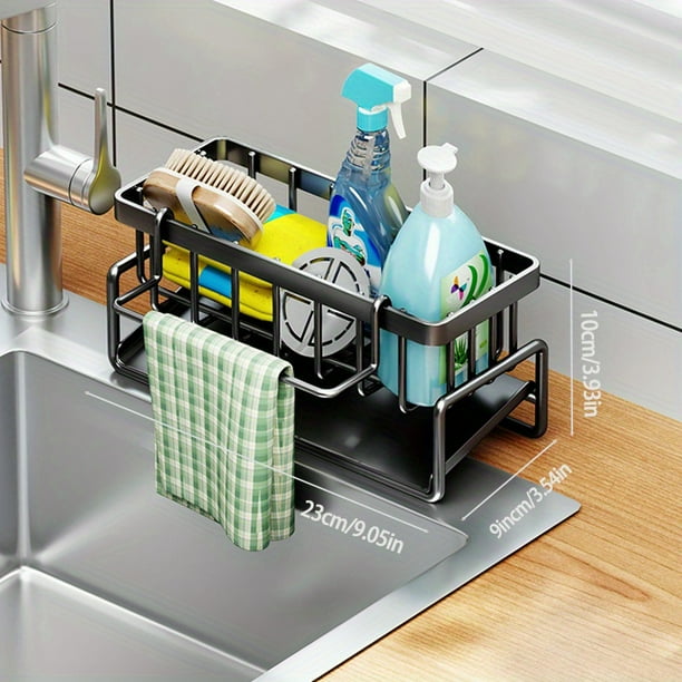 1pc Kitchen Faucet Rack Sponge Drain Basket, Toilet Storage Rack, Kitchen Faucet Sponge Holder, Stainless Steel Storage Rack Sink Organizer, Detachable Hanging Faucet Drain Rack For Sponge, Brush, To