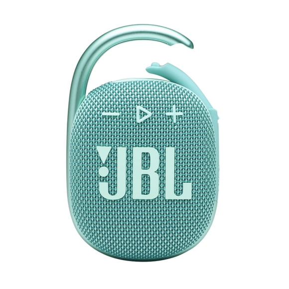 Altavoz Bluetooth JBL Clip 4, color verde azulado, resistente al agua, batería de 10 h