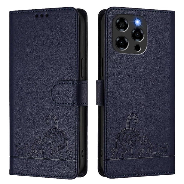 Funda tipo cartera FOXDOCK para Doogee Note 58 con soporte, ranuras, RFID, diseño de gato