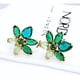 thumbnail image 3 of Aros Apegados, Flor Verde Estilo Cristal Austriaco Plata 925 Verde, 3 of 5