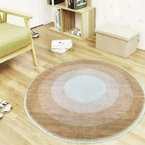 Todo Hogar Santiago De Chile - Alfombra De Felpa Con Antideslizante - Circulo Café