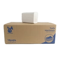 Cleanmaker - Caja De Toallas Interfoliadas Hoja Simple 19X23Cm 16 Pqte X 250 Hojas C/U