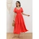 thumbnail image 2 of Vestido Largo Acampanado Mujer Manga Corta Cuello V 346, 2 of 3