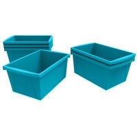 Set De 6 Contenedores Organizadores Storex De Plástico 21L Verde Azulado