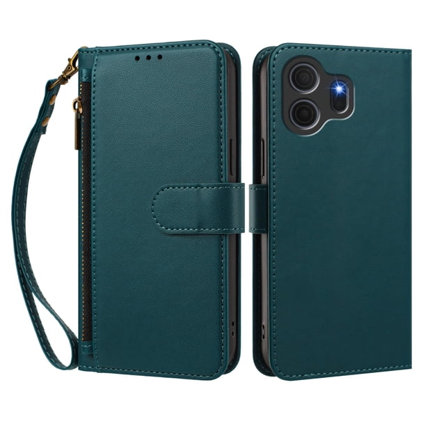 Funda Tipo Billetera para TCL NxtPaper 70 Pro con Soporte y Bolsillo con Cierre Verde