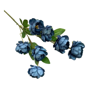 Genérico - Peonías Artificiales En Vara Flor Seda Azul