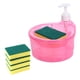 thumbnail image 5 of Dispensador De Jabón Y Soporte Para Fregador, 5 Esponjas Para Fregadero, Dispensador De Jabón Para Lavar Platos, Rosa Roja, 5 of 5