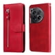 thumbnail image 1 of Funda con Cremallera para OnePlus 12, Carcasa Cartera de Cuero PU con Soporte y Tarjetero, 1 of 6