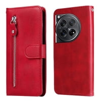 Gangxun - Funda Con Cremallera Para Oneplus 12, Carcasa Cartera De Cuero Pu Con Soporte Y Tarjetero