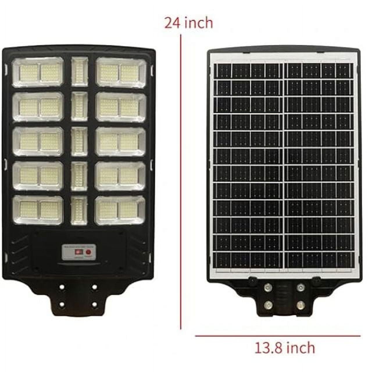 Solar Street Linght - Pack 2 Foco Solar Posta 1200w Para Calles Al Aire Libre, Patios, Garajes, Campos Deportivos, Estacionamientos
