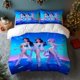 thumbnail image 1 of 3pcs K-Pop Girl Inspired Futuristic Neon Stage Print Set Soft Light Beige-Friendly Polyester Fabric, 1 of 1