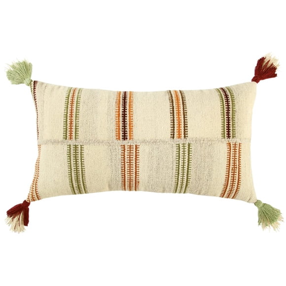 Almohada Rizzy Home Off-Set Stripe de 36 x 66 cm de plumón con funda de lana