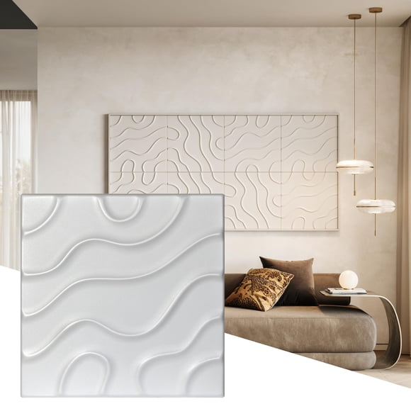 Paneles de pared Wall!Supply pack de 12 blancos 50 × 50 × 0,8 cm