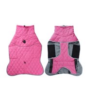 Xusx111 - Abrigo De Invierno - Impermeable Y A Prueba De Viento Para Perros Pequeños A Grandes - Abrigo De Tiempo Frío Con Cuello De Tortuga Reflectante Incorporado Y Arnés Ajustable Rosa S