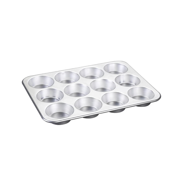 Molde para magdalenas Nordic Ware, aluminio natural, comercial, 12 tazas