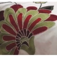 Genérico - Piecera Bordada + 2 Fundas De Cojín Diseño Floral 6 Color Blanco