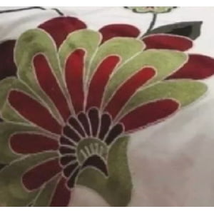 Genérico - Piecera Bordada + 2 Fundas De Cojín Diseño Floral 6 Color Blanco