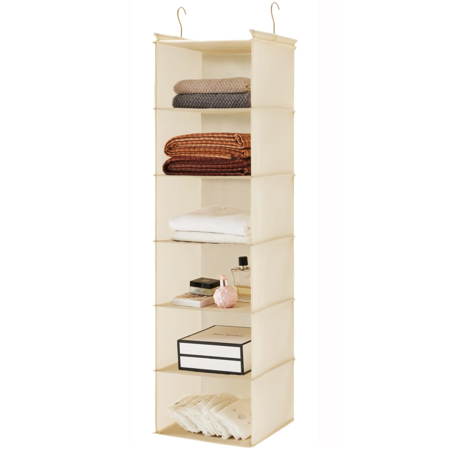 Organizador De Armario Colgante Max Houser Con Estantería De 6 Niveles (beige)