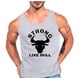thumbnail image 2 of Polera Diseño Fuerte Como Un Toro Musculosa Tank Gym talla L Gris Hombre, 2 of 3