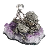 Magideal - Cúmulo De Amatista Creativo Con Estatuilla De , Modelo Púrpura De Cristal, Espécimen De De , Piedra Preciosa, Decoración B