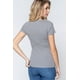 thumbnail image 4 of Saronite Camiseta Básica de Algodón Acanalado, de Manga Corta y Cuello en V, en Gris Jaspeado (para Mujer), 4 of 4