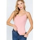 thumbnail image 1 of Saronite Body de Tirantes Finos con Cuello en V y Ribete de Canalé Grueso de Rayón, Top de Encaje, Rosa (para Mujer) Basics, 1 of 5
