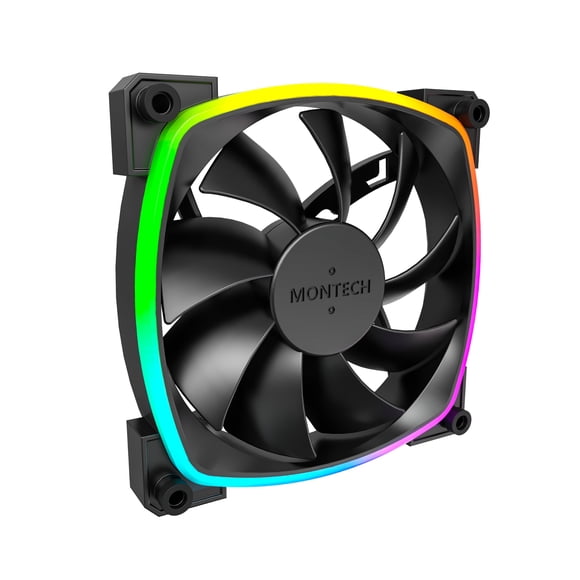 Ventilador Montech AX 120 ARGB 1600PWM de alta durabilidad 120 mm