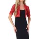 thumbnail image 1 of INSPIRE CHIC Bolero de Mujer Chaqueta Corta Panel de Satén Mangas Cortas Encaje Abierto Frontal Cárdigan Rojo L, 1 of 6