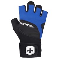 Guantes De Levantamiento De Pesas Harbinger Training Grip Wristwrap, Color Azul