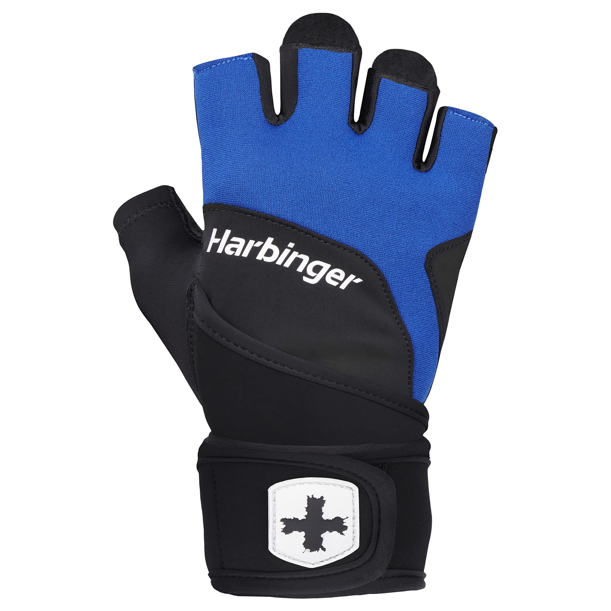 Guantes De Levantamiento De Pesas Harbinger Training Grip Wristwrap, Color Azul