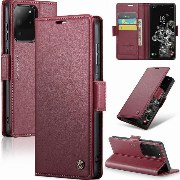 CaseMe tipo cartera Samsung Galaxy S20 Ultra con cierre magnético, RFID, tarjetero, soporte, carga inalámbrica