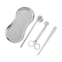 Bothyi - 4 Uds Accesorio Para Velas Cortador De Mecha Kit De Apagavelas Multiusos Con Bandeja De Almacenamiento Plateado