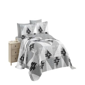 Genérico - Quilt Cubrecama De Verano 2 Plazas Gris 02