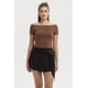 thumbnail image 1 of Polera Mujer Cuello Bardot Café Oscuro, 1 of 4