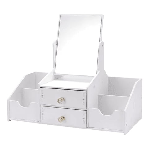 Leonimport - Cajón Con Espejo Y Repisa Organizadora De Joyero Cosméticos