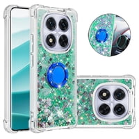 Foxdock Funda Glitter Líquida Para Xiaomi Redmi Note 14 Pro Plus 5G Con Anillo Brillante, Tpu Antichoques Y Esquinas Reforzadas, Soporte