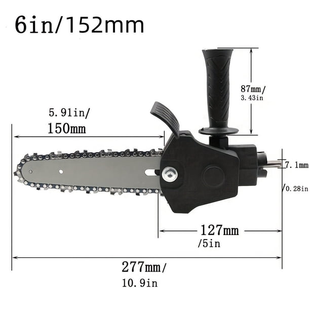1pc, Mini Electric Drill Chainsaw, 4" 6" Electric Chain Saw Drill Attachment, Chain Saw Drill Attachment, Chainsaw Convertor, Chainsaw For Woodworking Gardening