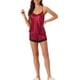 thumbnail image 2 of INSPIRE CHIC Conjunto de Pijama de Satén para Mujer sin Mangas con Escote en V con Encaje Cruzado en la Espalda y Pantalones Cortos Ropa de Dormir Sedosa S Rojo, 2 of 6