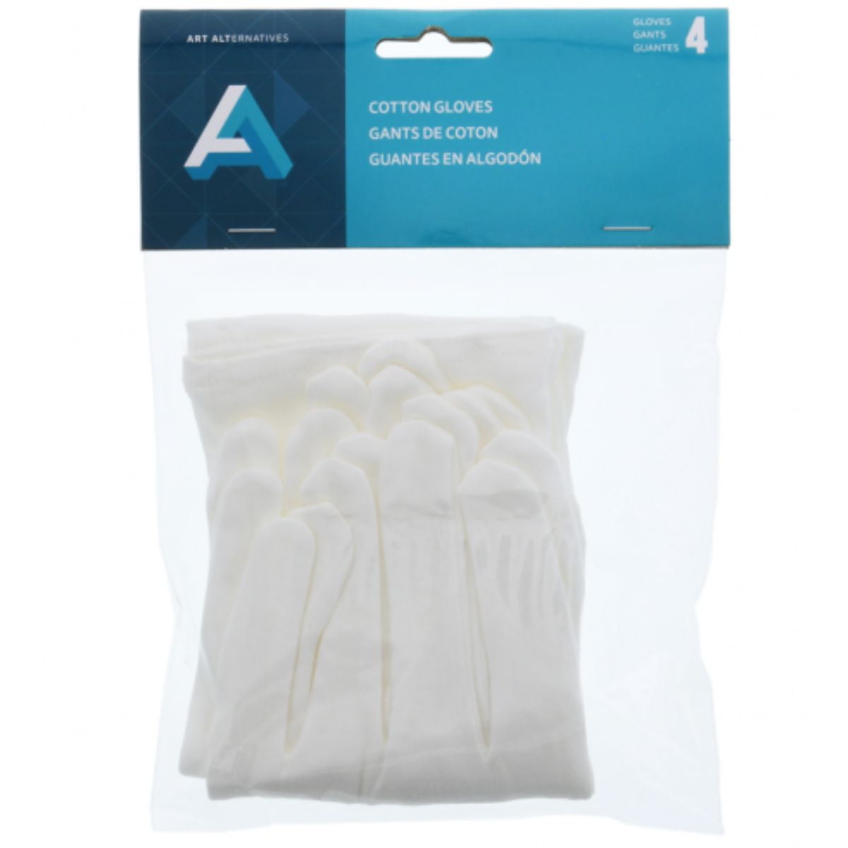 Guantes 100% Algodón Blancos Mediano Art Alternatives Pack 4