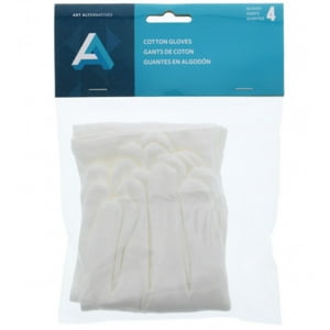 Guantes 100% Algodón Blancos Mediano Art Alternatives Pack 4